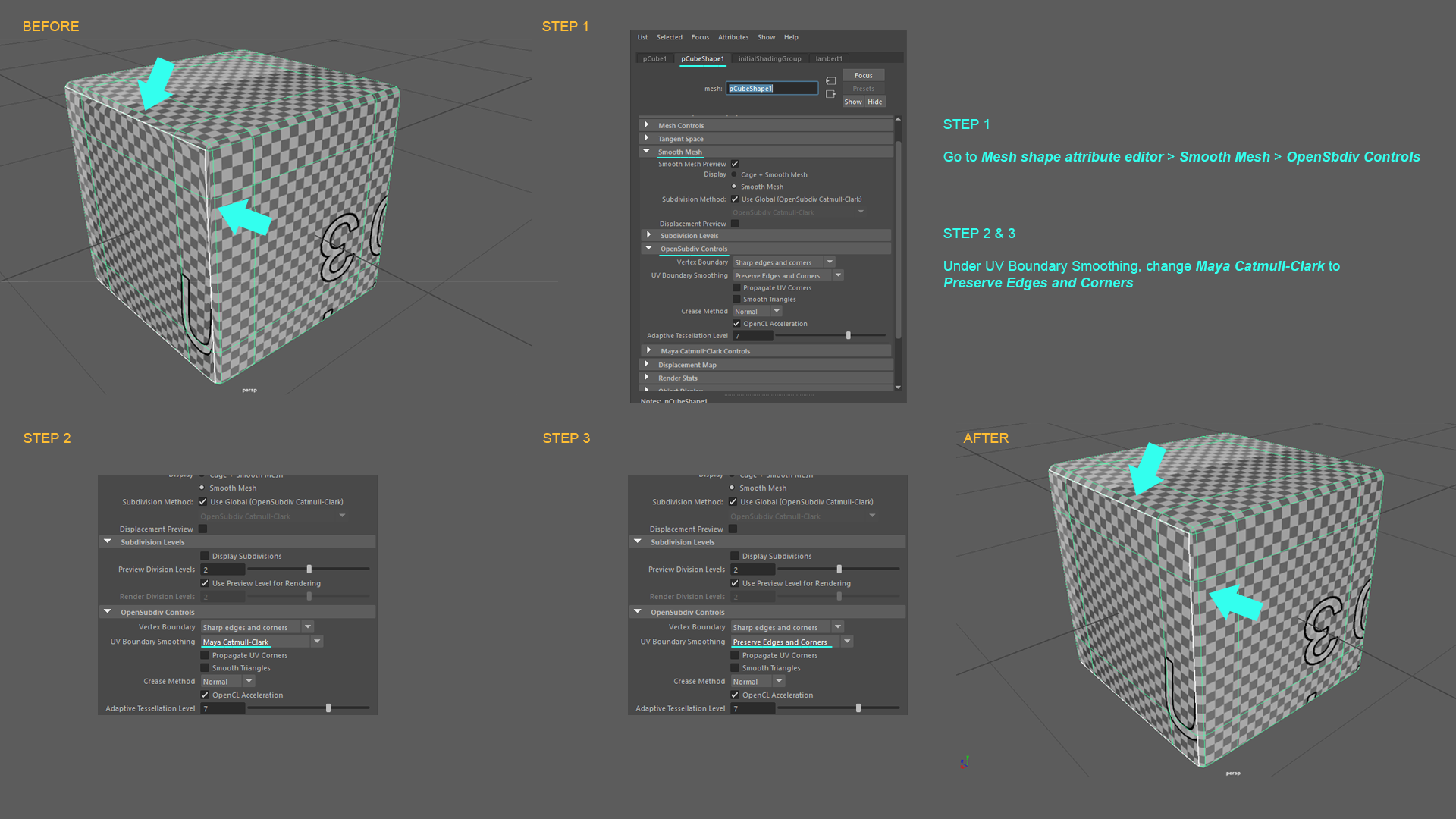 MAYA  Fix stretched texture at UV borders in smooth preview — RHMNVFX
