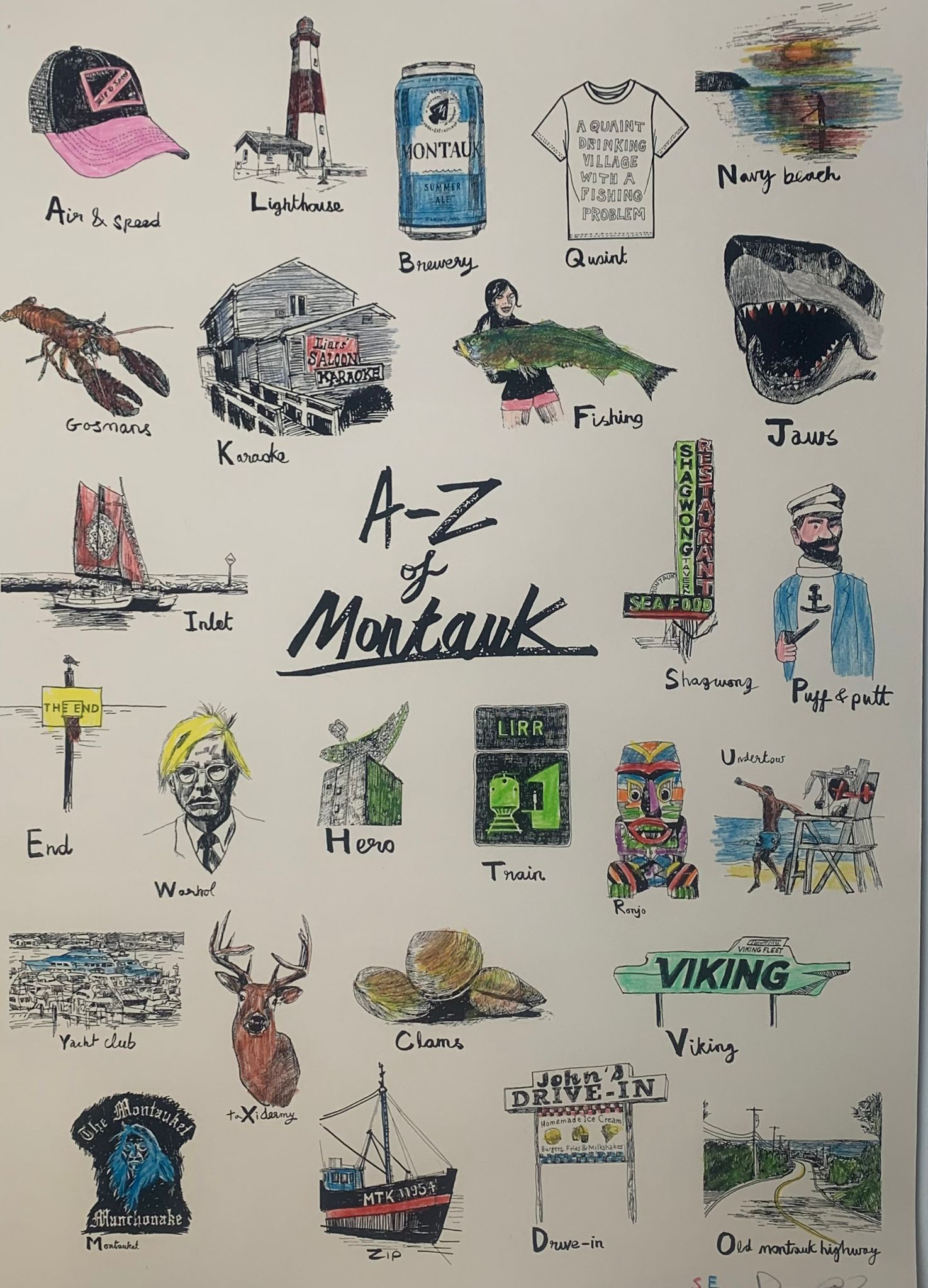 A-Z Montauk Hand Colored