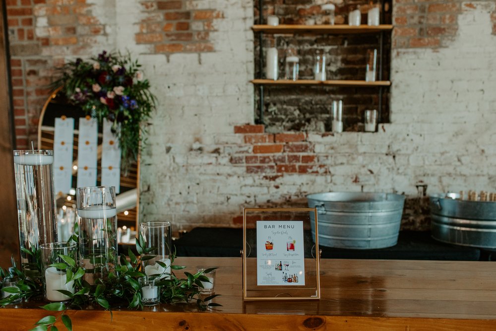 Isanel and garrett wedding pretty elegant romantic floral bar menu .jpg