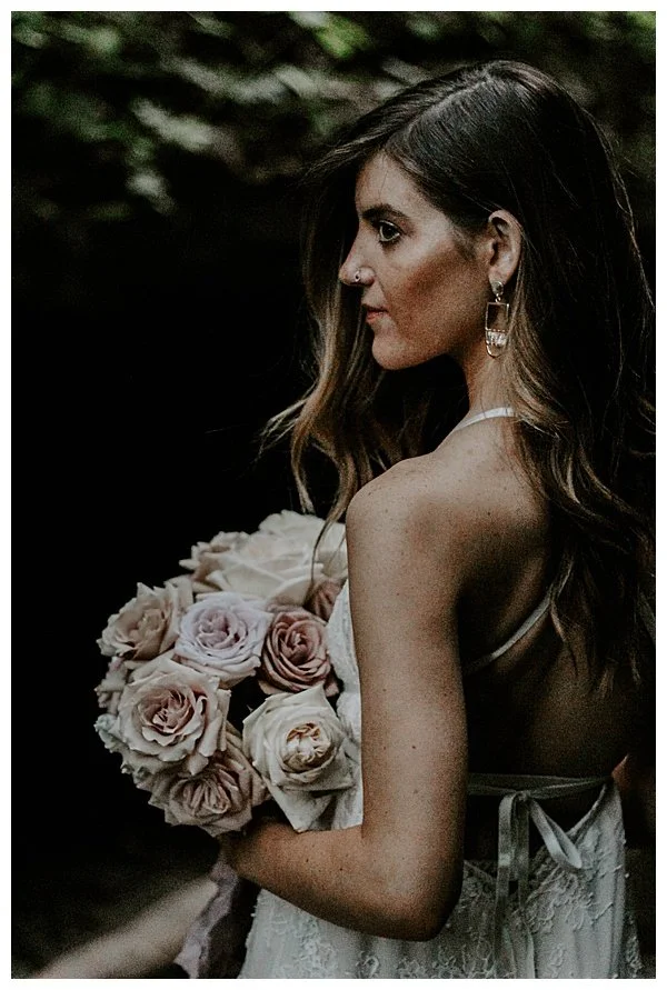 bride with wedding bouquet