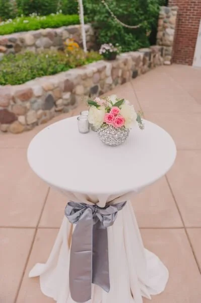 cocktail table wedding decoration