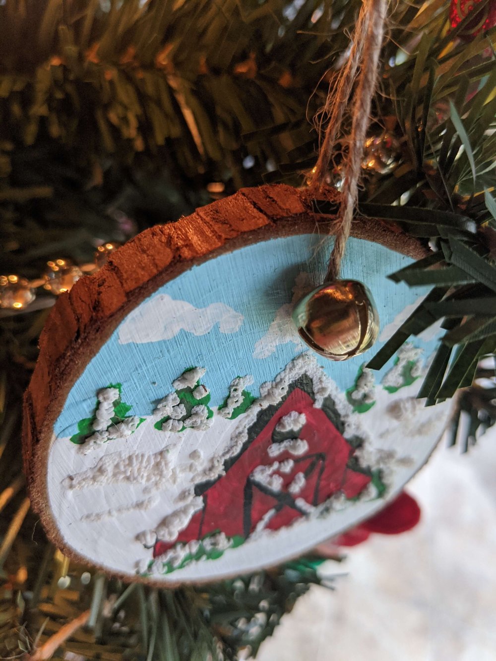 Wood Slice Painted Christmas Ornaments