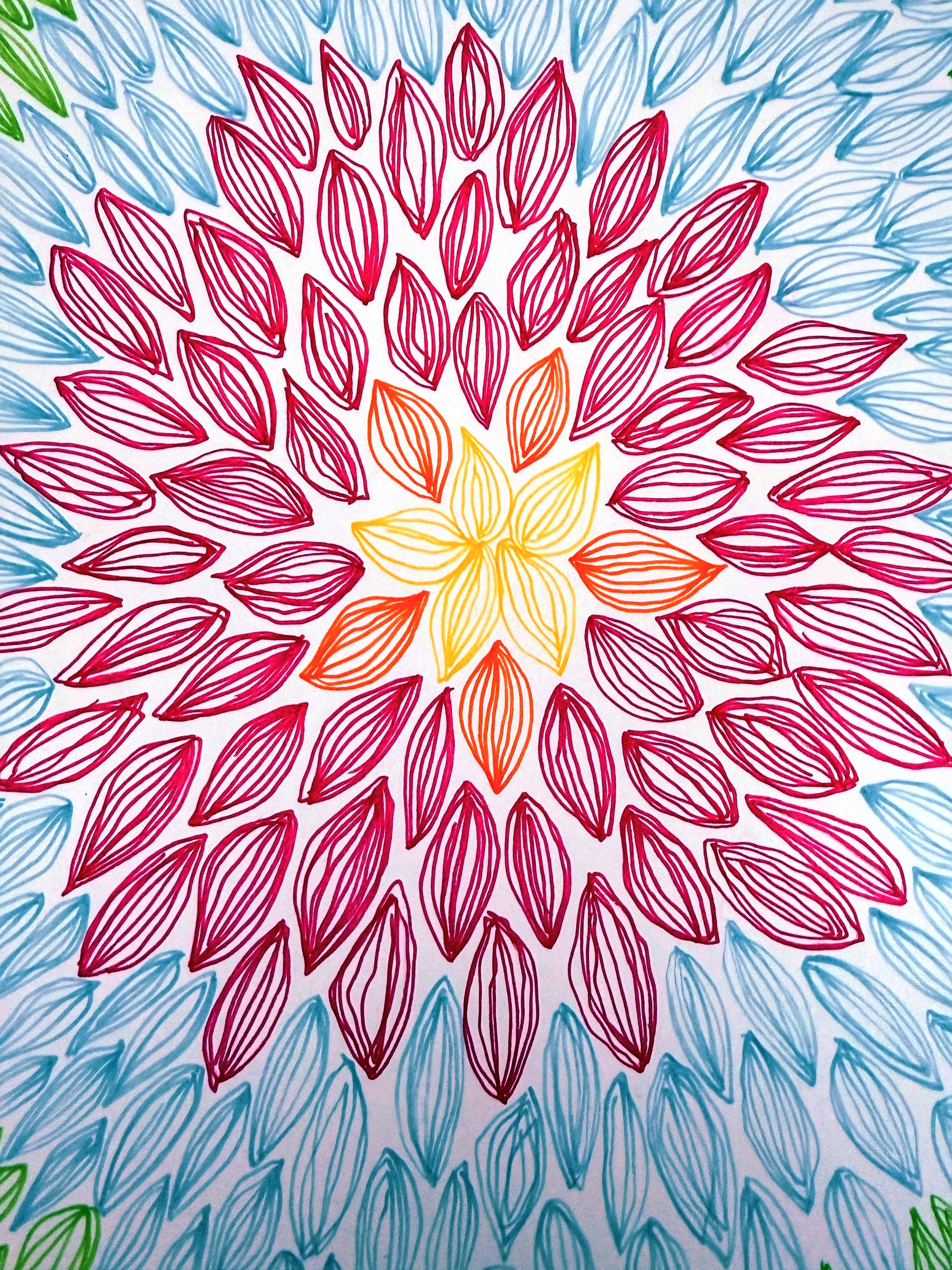 Slow Drawing Floral Doodle