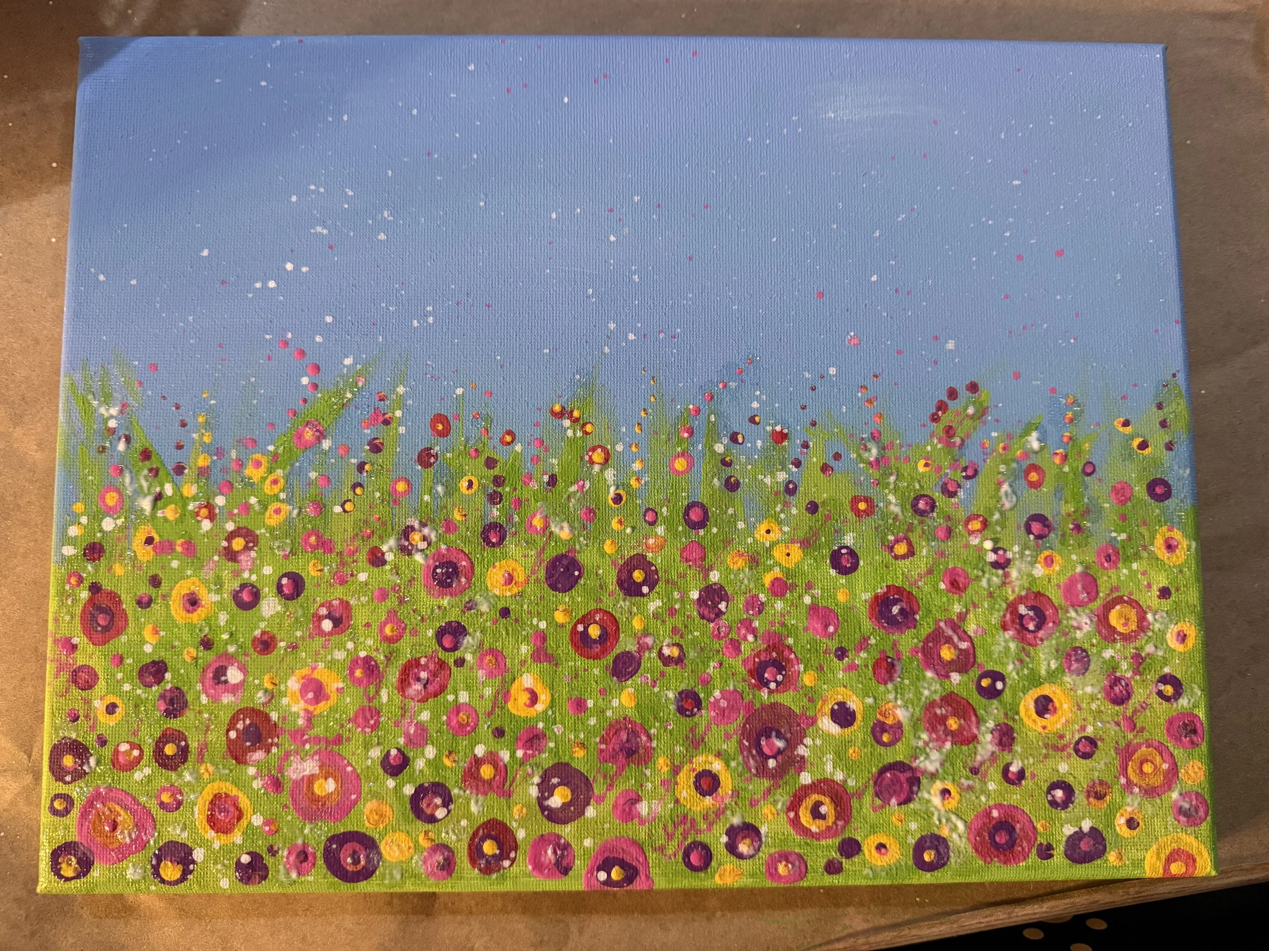 Field of Flowers Acrylic Painting Friday Night Art Class