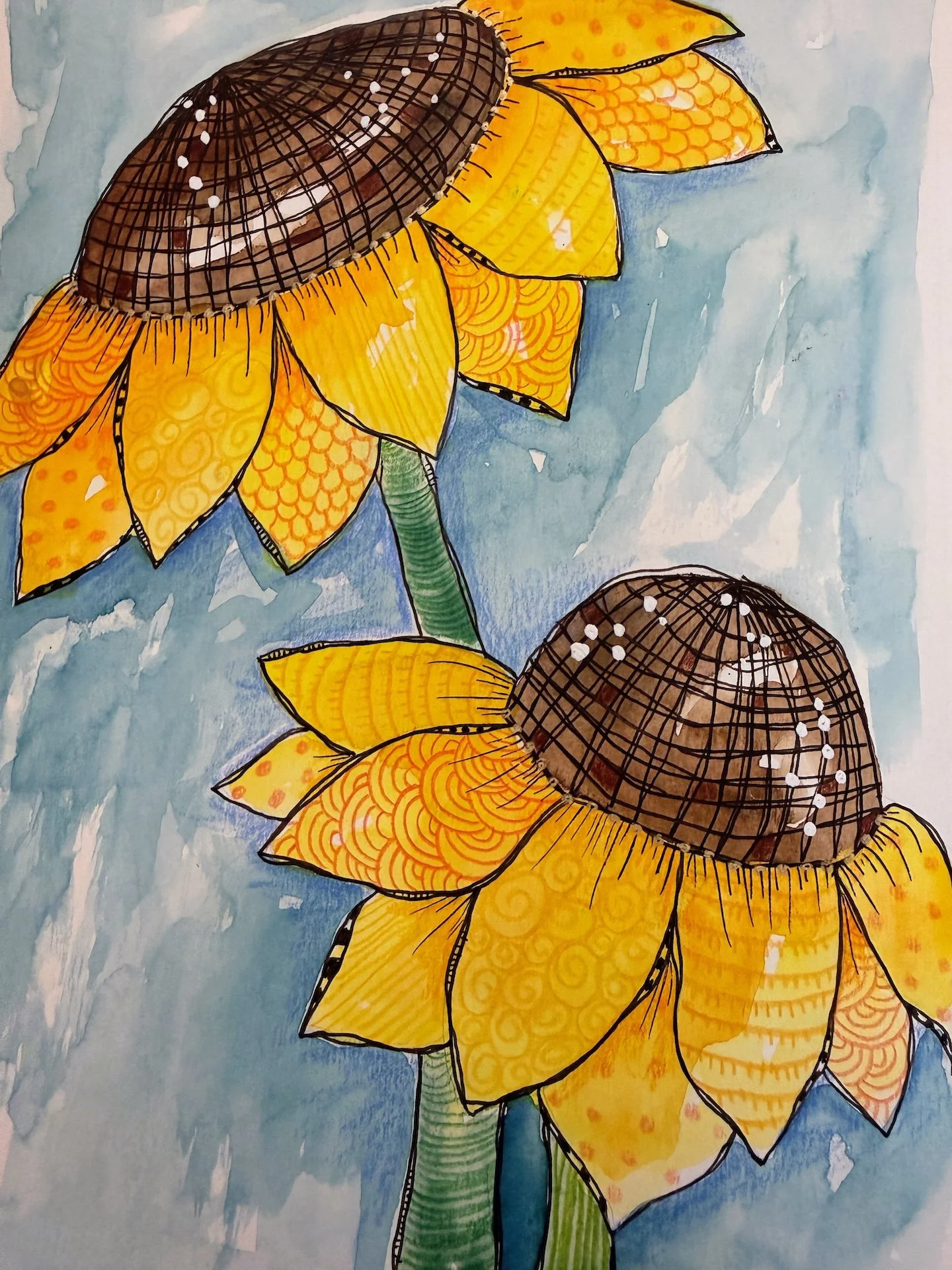 DoodledSunflowers.JPG