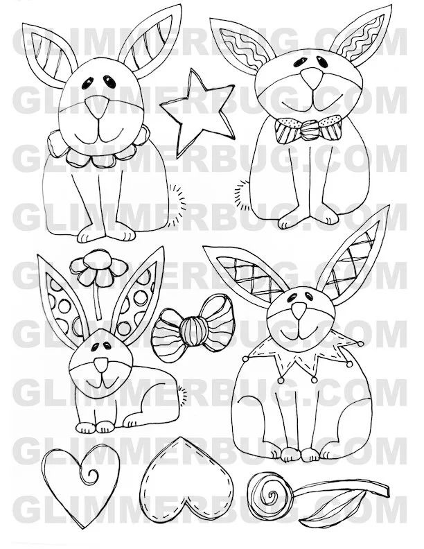 Coloring Bunnies 2 Digital Download