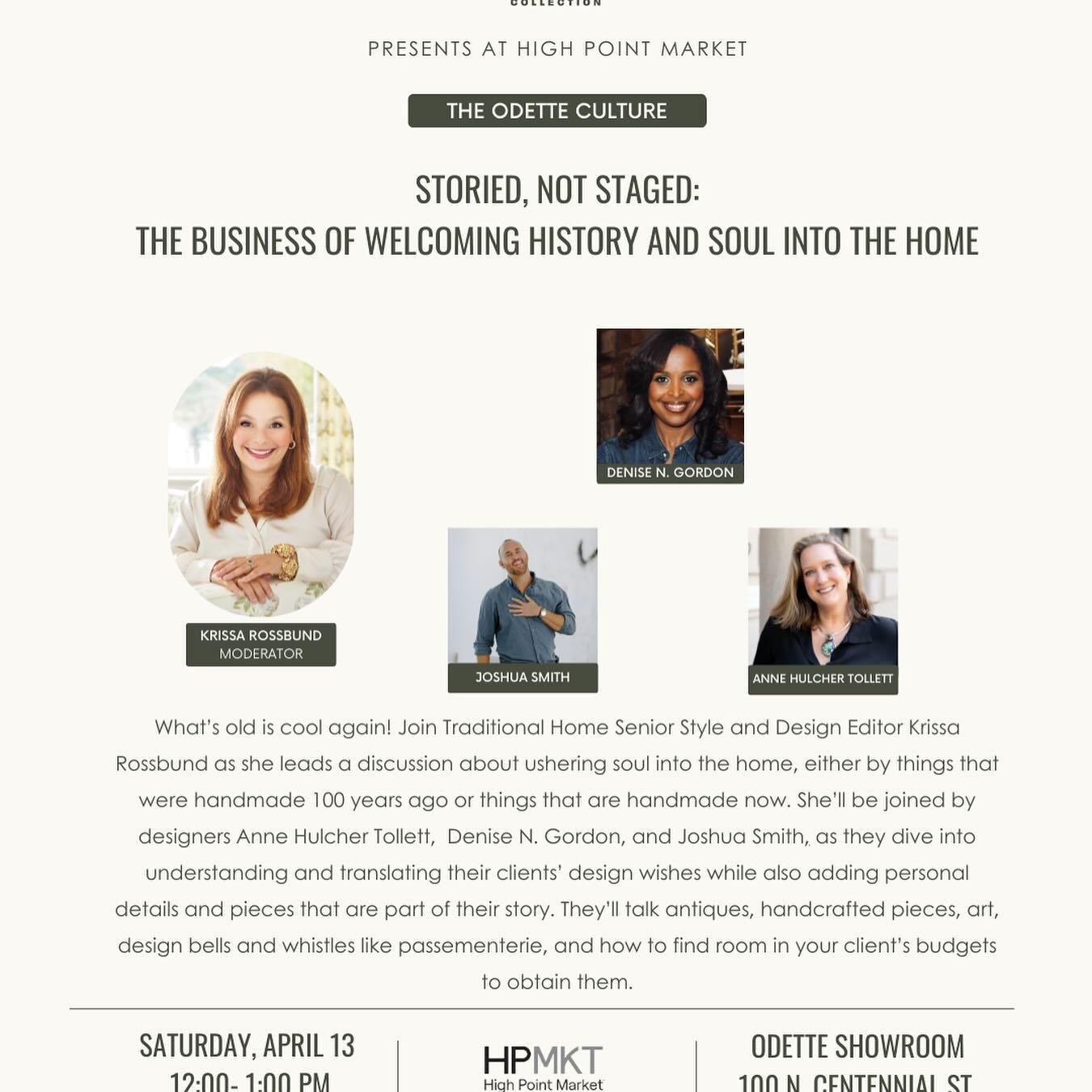 It is that time of year @highpointmarket spring &lsquo;24 market and our very own @denisengordon will be on not just one, or two, but three panels this year!!! That&rsquo;s right!!! 3 panels sharing her experience and the experiences of @austingrayde