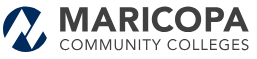 Maricopa Community Colleges logo with stylized 'M' and text.