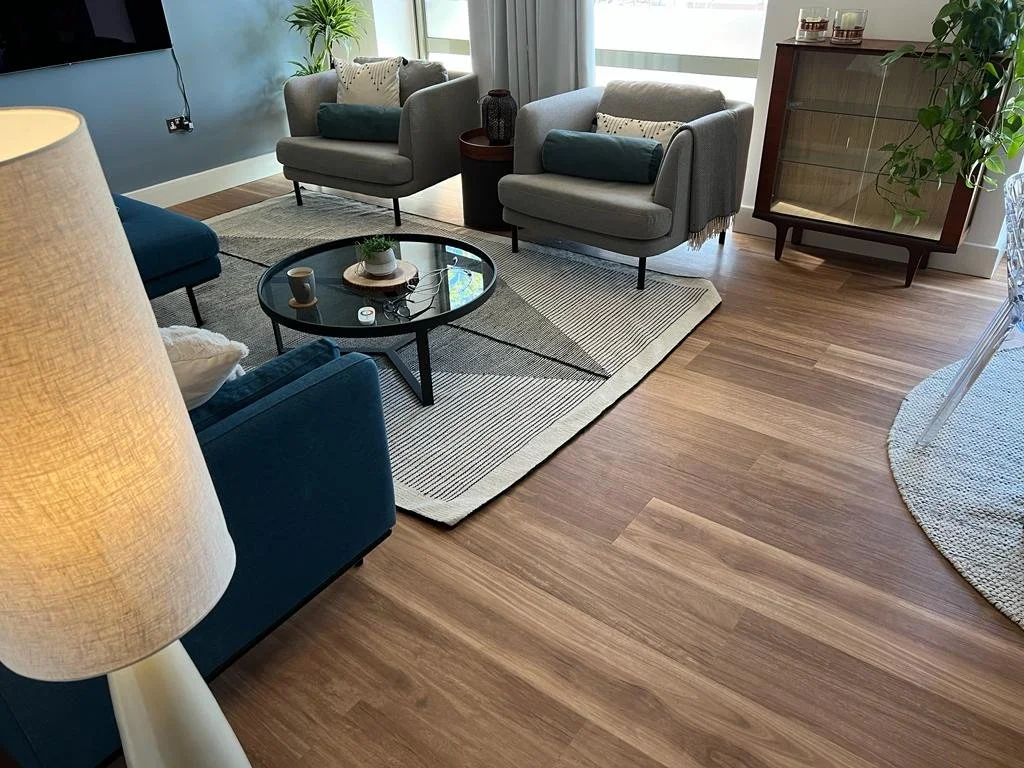 Karndean luxury vinyl tile flooring fitted in a contemporary London apartment in wimbledon