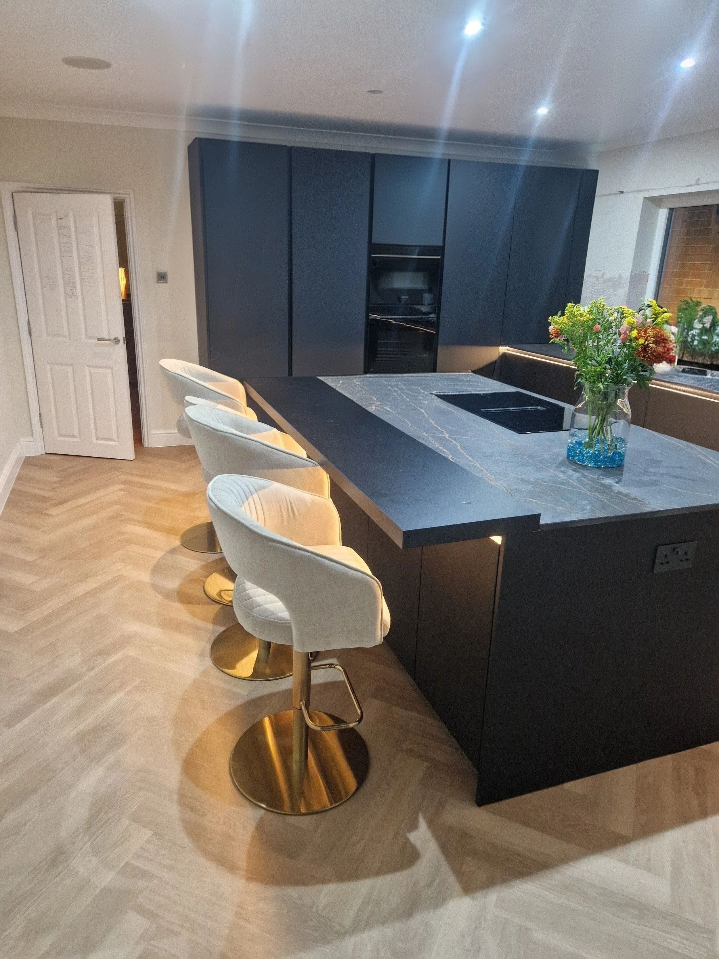 waterproof karndean Luxury vinyl tile flooring installed in a contemporary kitchen in Kent