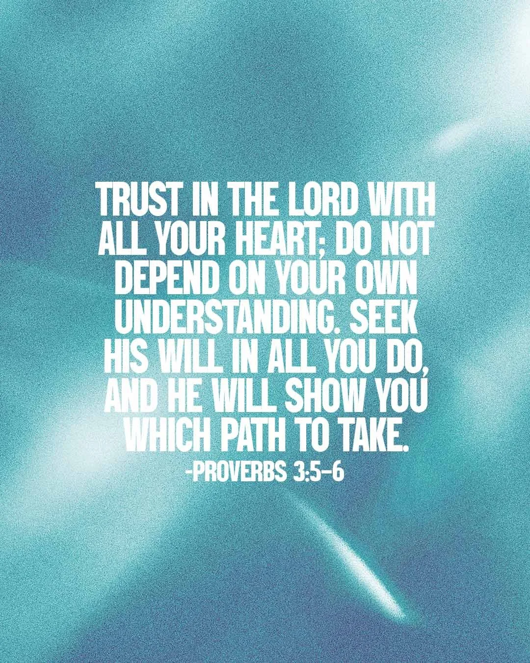 Trust in the Lord... Proverbs 3:5–6