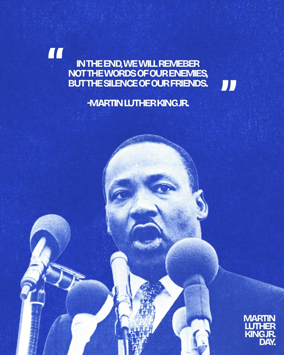 In The End, We Will Remember Not The Words Of Our Enemies, But The Silence Of Our Friends. -Martin Luther King Jr.