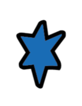 Blue star shape with black outline