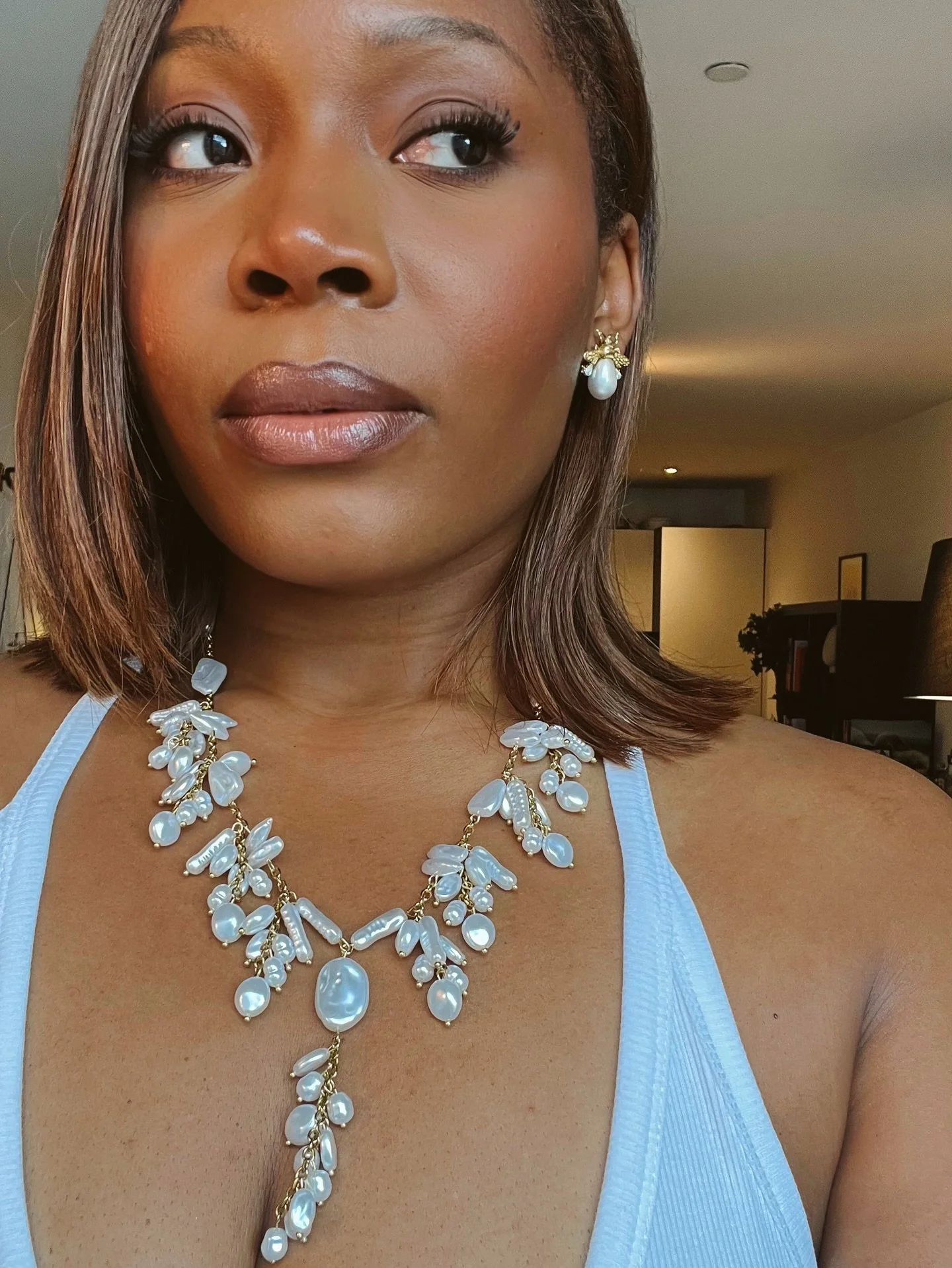 Dripping in pearls, drowning in compliments. Shop now via the link in our bio 🤎