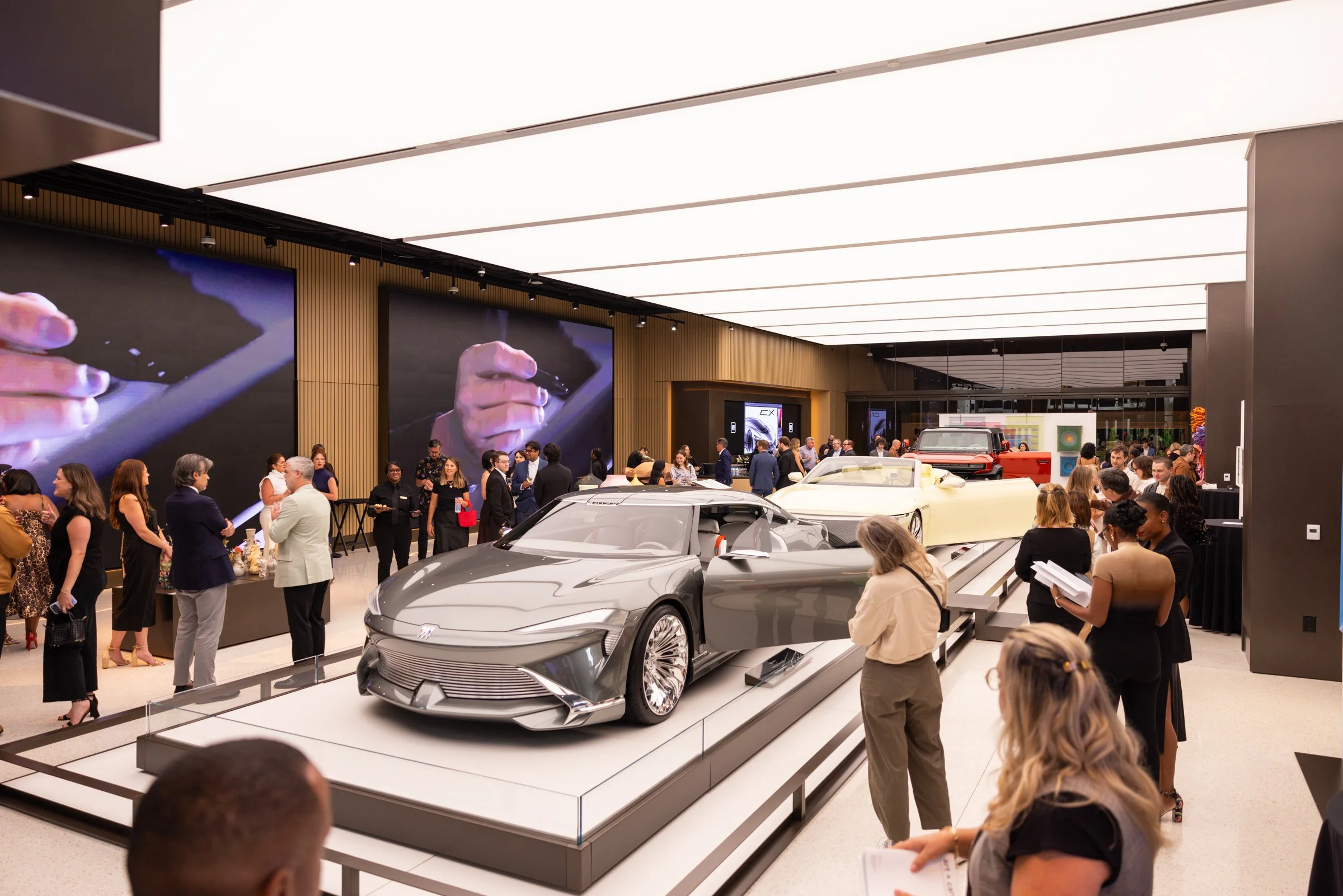 Interior of Art + Cars exhibit at GM Entrance One in Detroit during the Month of Design.