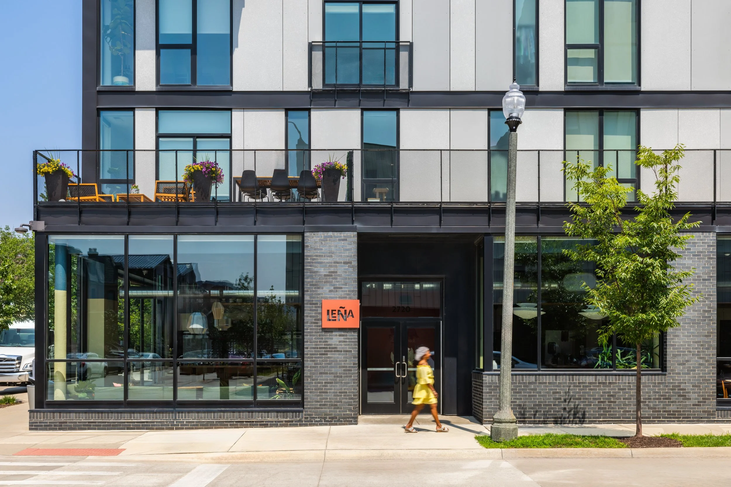 Exterior of Leña at City Modern in Detroit.