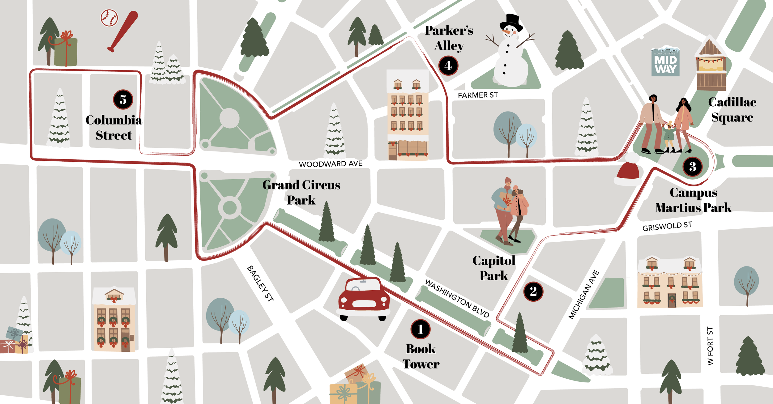 Downtown Detroit Holiday Trolley — Decked Out Detroit