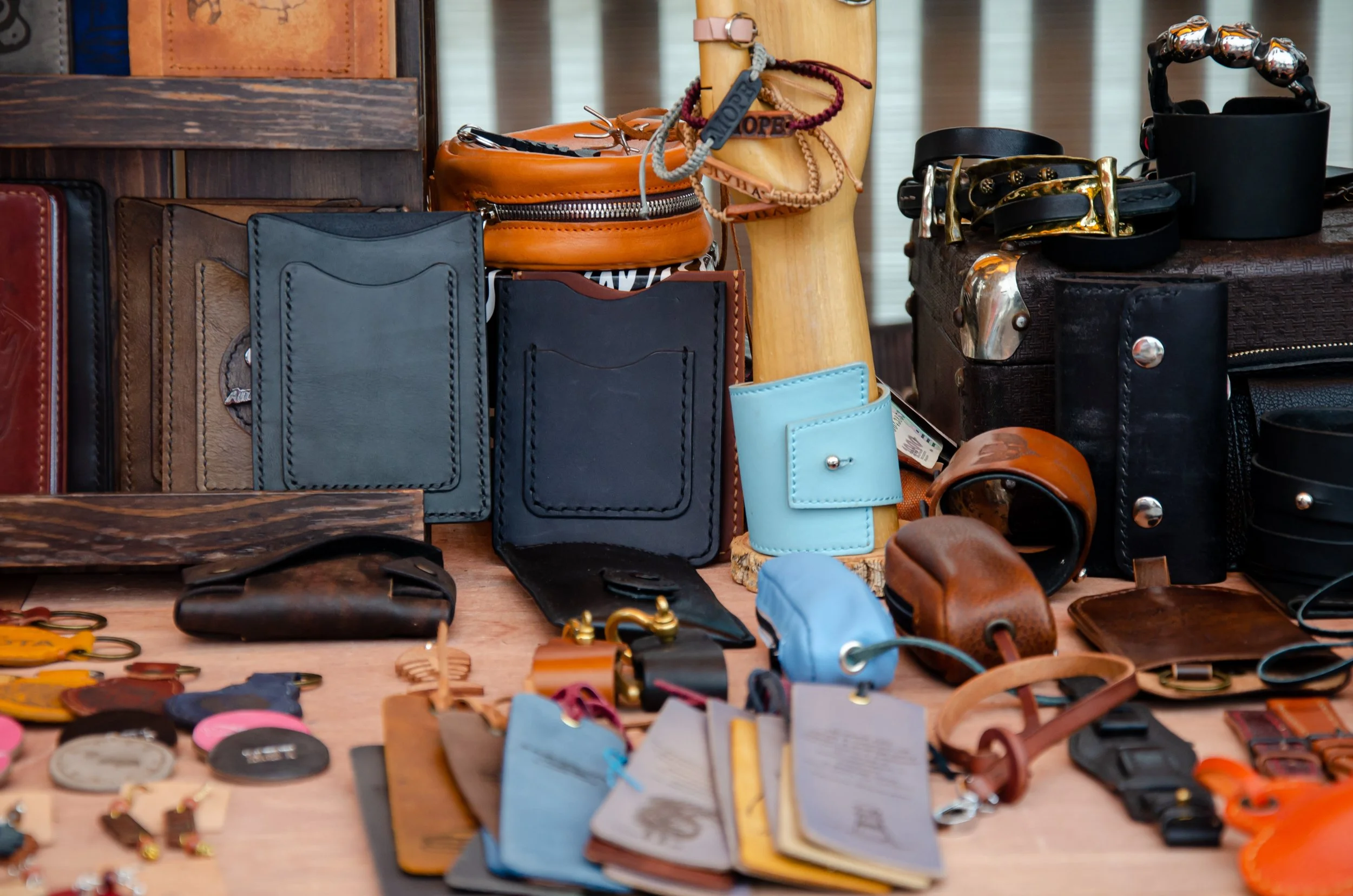 Handbags and materials to make them.