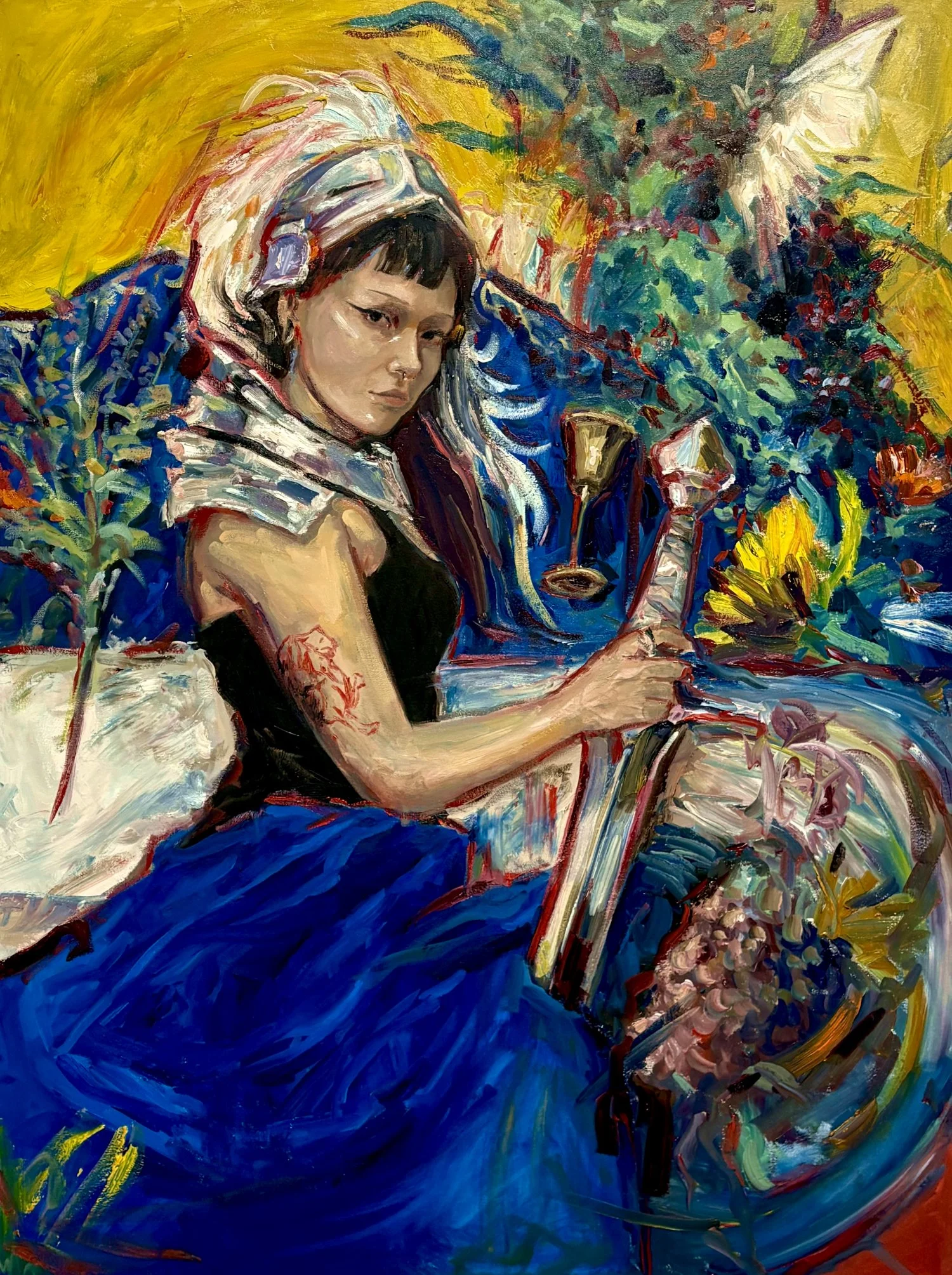 Peacocking, 2026. Oil on canvas 36 × 48”