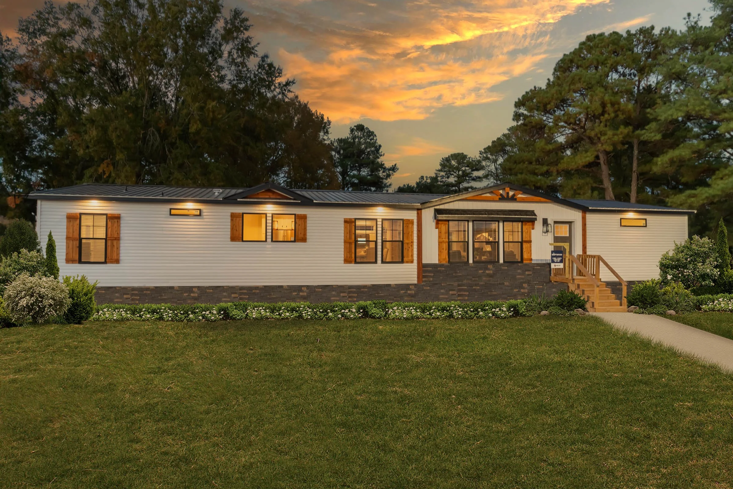 Full Front Elevation at Dusk