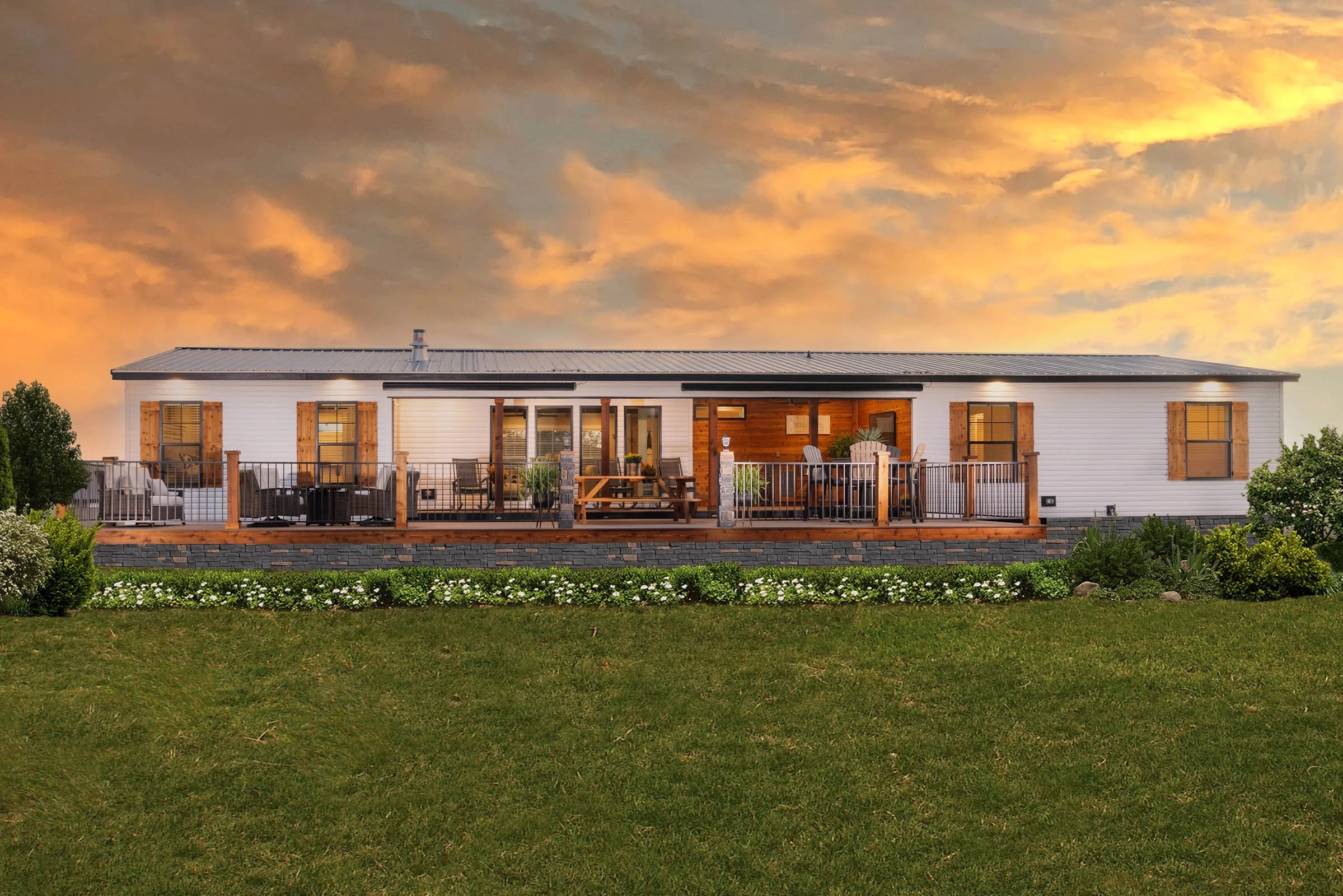 Rear Exterior Elevation at Dusk