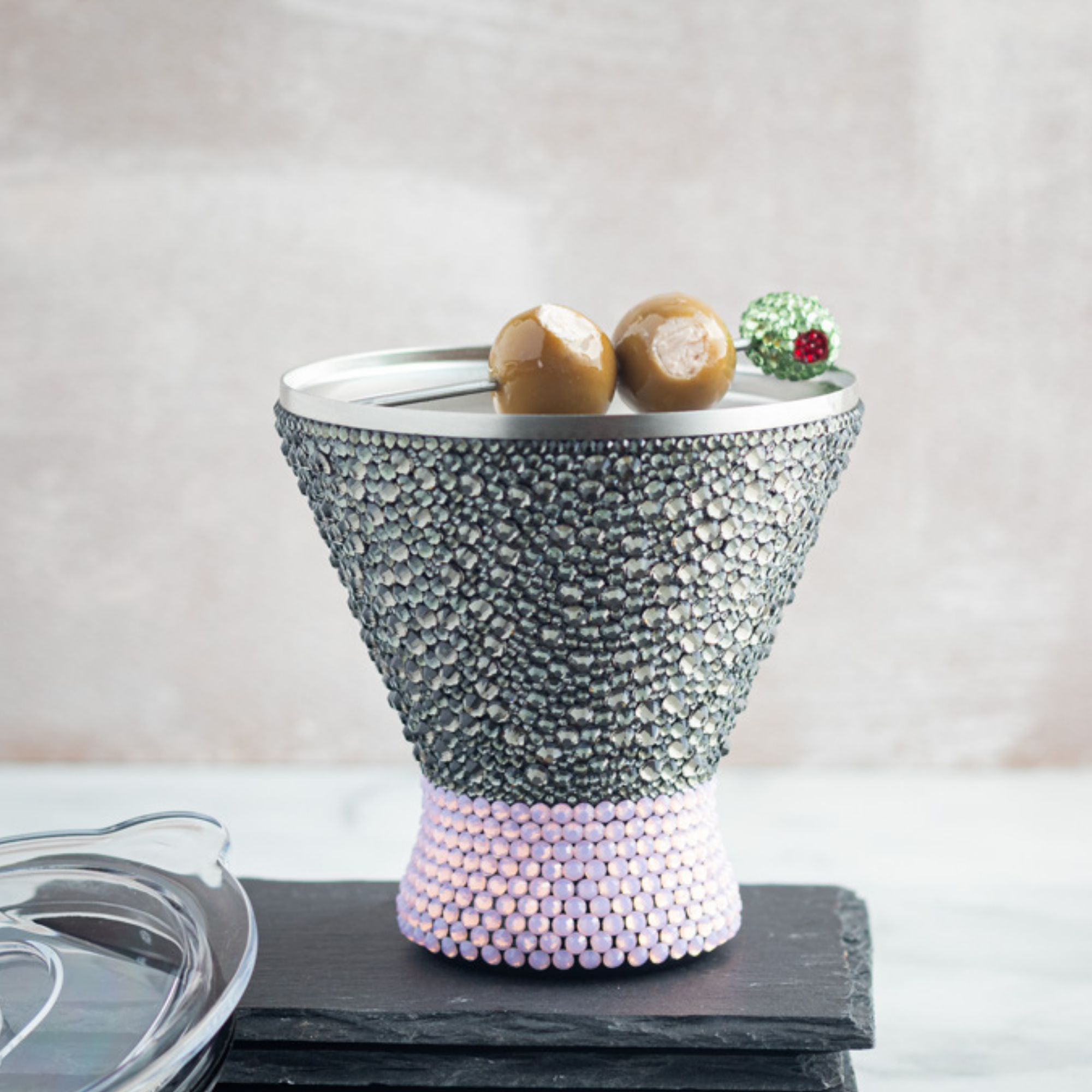 Martini Cocktail Tumbler - Black Diamond/Pink Opal