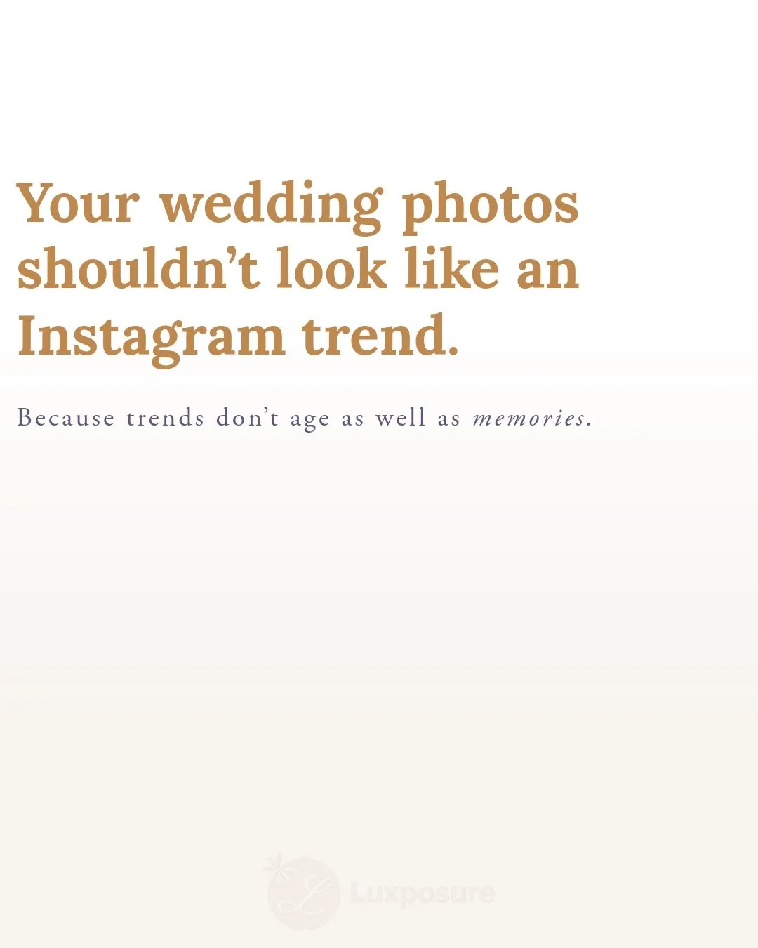 There&rsquo;s a reason I talk so much about trends, presets, and editing from scratch. Most of the wedding photography people see online follows whatever is popular that season &mdash; the colors, the tones, even the poses. But weddings aren&rsquo;t 