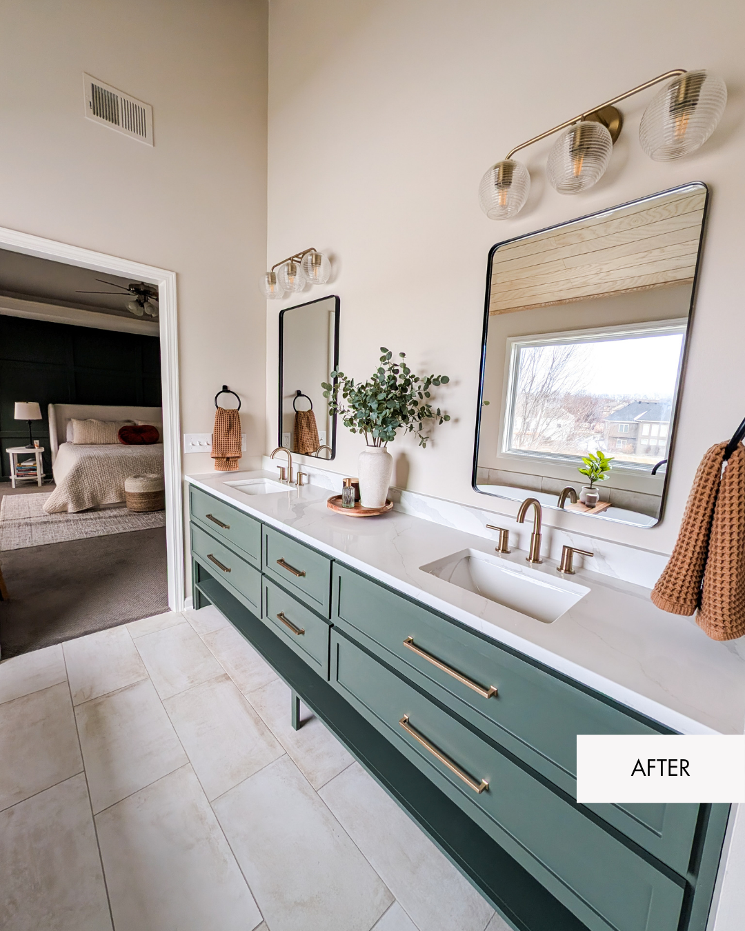Spa bathroom remodel in Lee’s Summit MO with Rosemary Sage green accents