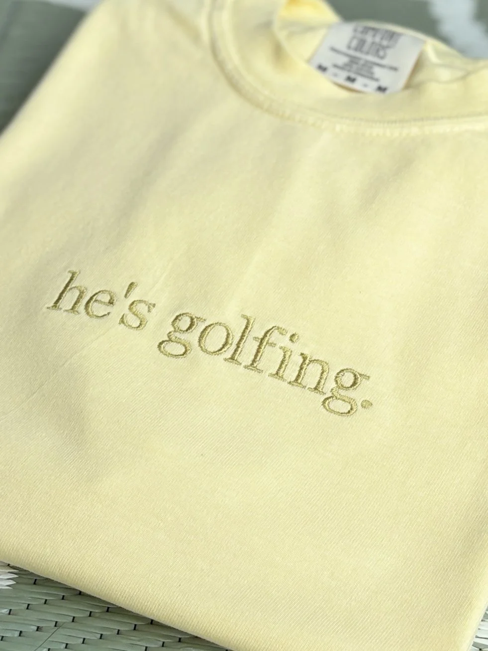he’s golfing 🏌️ Minimalist Funny T-shirt