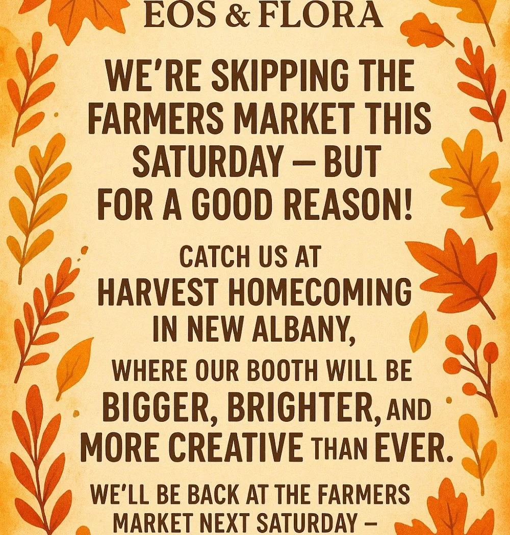 Heads up, Market Friends!
We won&rsquo;t be at the #FarmersMarket this #Saturday because we&rsquo;re taking things up a notch at #HarvestHomecoming in New Albany!
It&rsquo;s our most creative booth yet &mdash; come say hi, shop new finds, and soak up