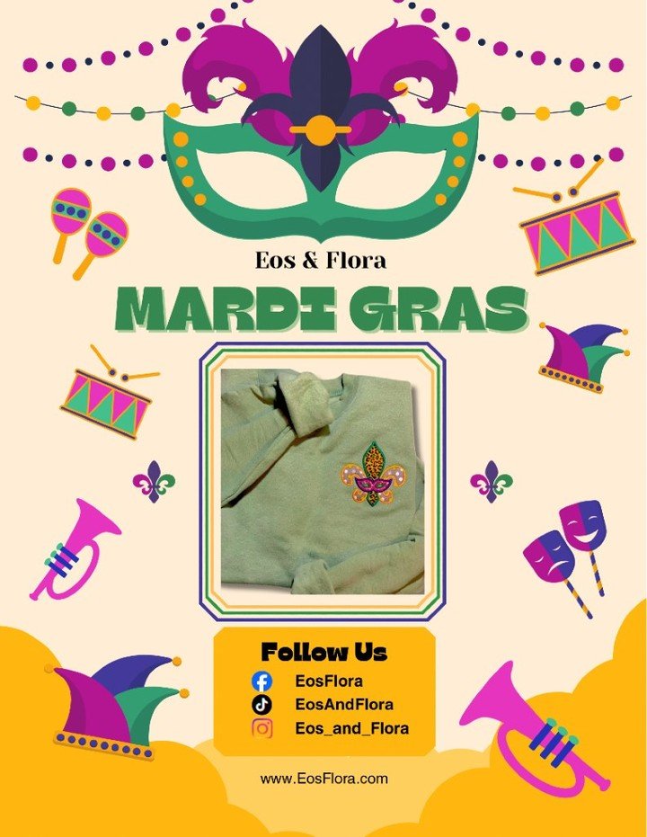 💜💚💛 Mardi Gras, but make it stitched.
Our festive crewnecks and custom designs are ready to parade.
Laissez les bons threads rouler. 🎭✨#mardigras #custom #sweatshirt #beads #parade