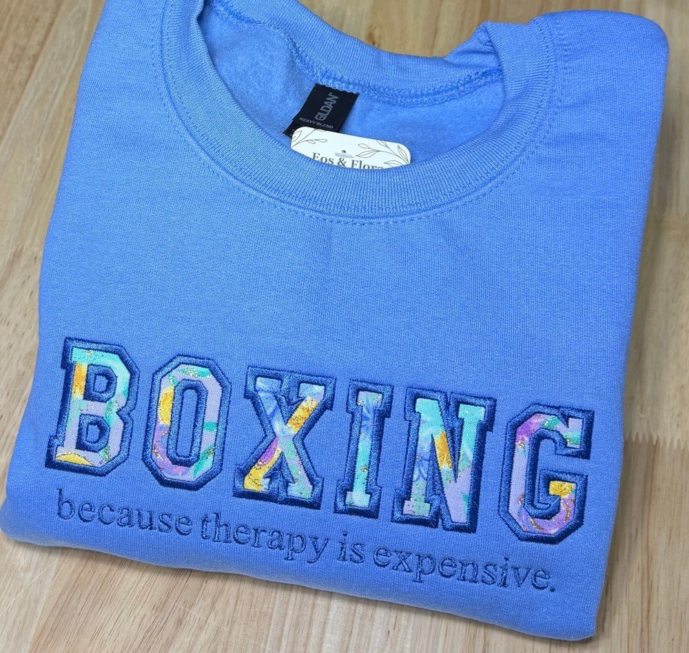 New custom design hot off the machine 💙
#ootd #boxing #custom #embroidery #eosandflora