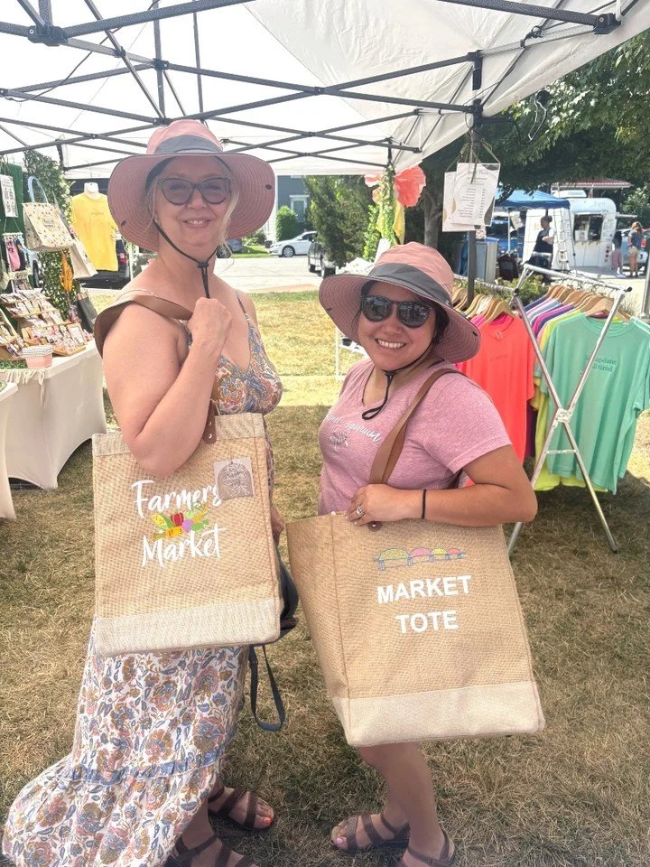 Custom Embroidered Market Tote Bags #embroidery #farmersmarket #tote #EosAndFlora #ootd