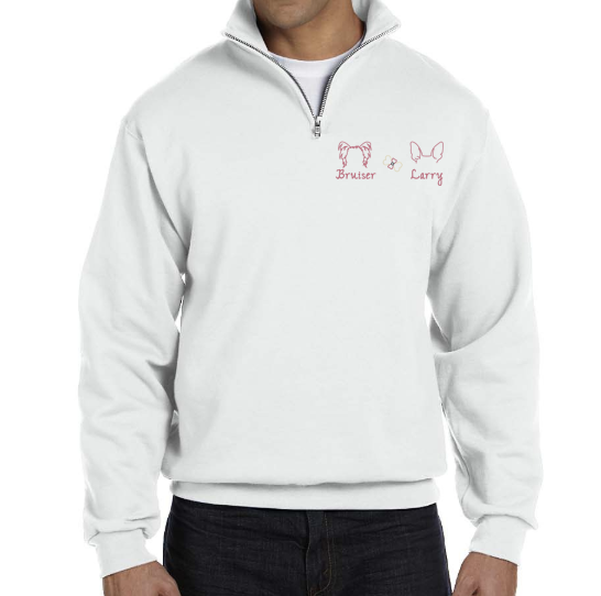 Custom Dog Ear Sweatshirt – Personalized Crewneck or Quarter Zip