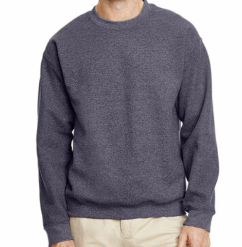 Heather Navy Crewneck Sweatshirt.png