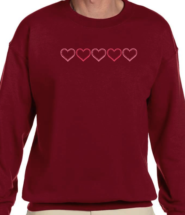 5 hearts antique red.png