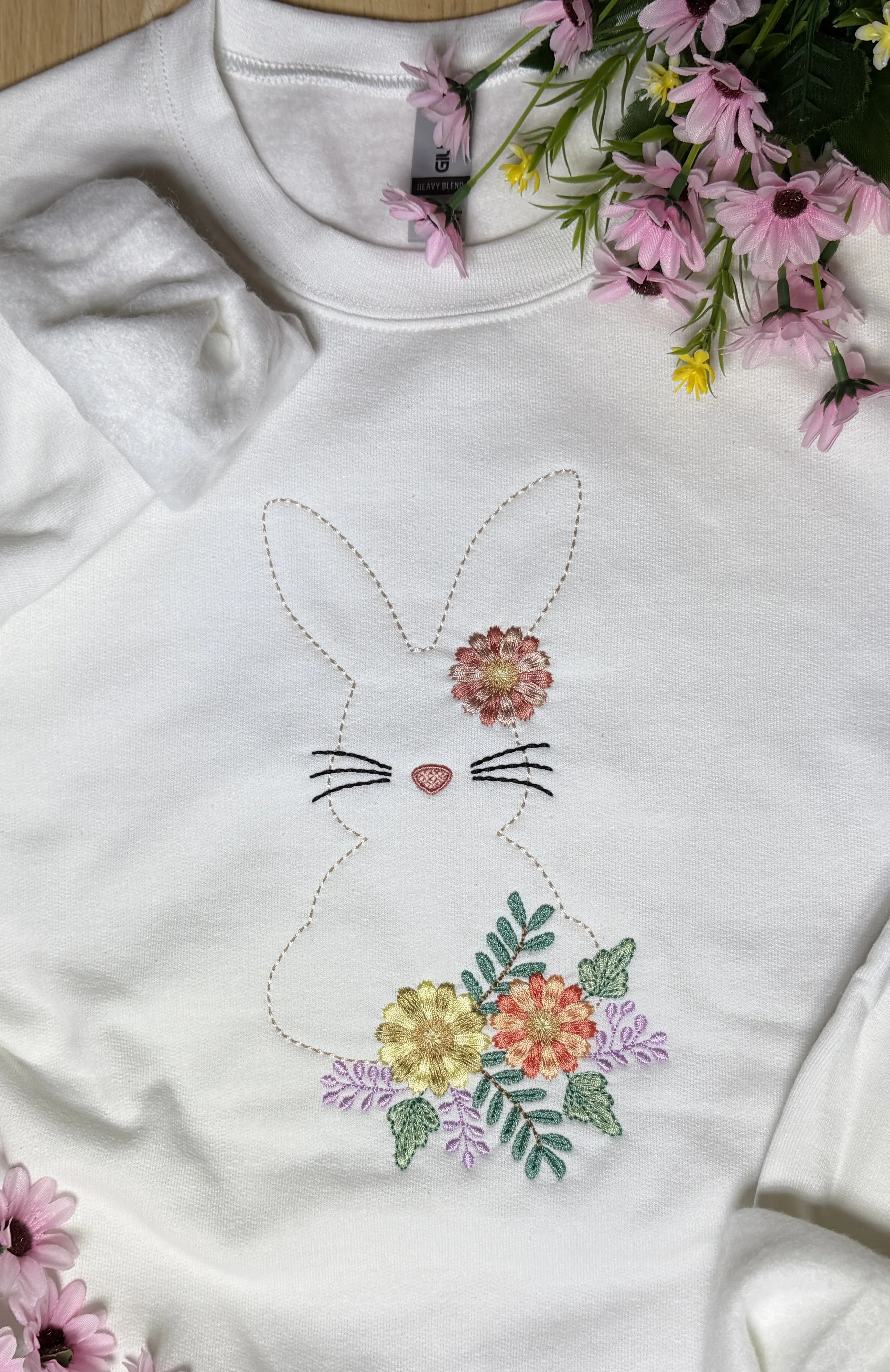 Floral Bunny Easter Crewneck Sweatshirt