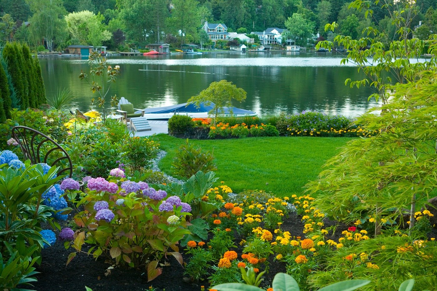 Wild plants in a stunning landscape design project built by Big Sky Landscaping in Portland.