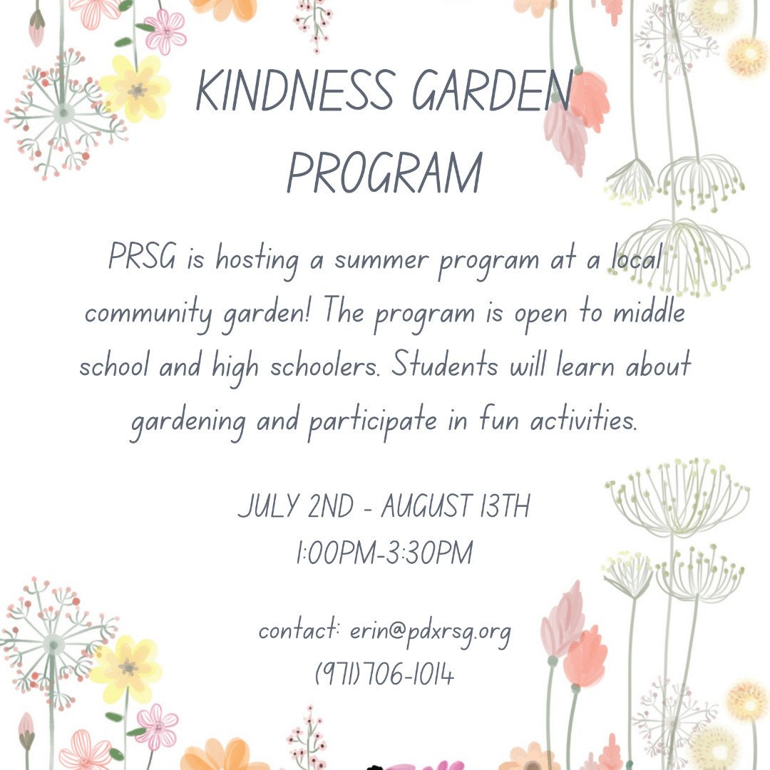 👉☀️🗓️ This summer, PRSG is hosting a summer gardening program for middle and high school students at a local community garden! Students will learn about gardening and participate in fun, hands-on activities! If interested, please contact Erin at er