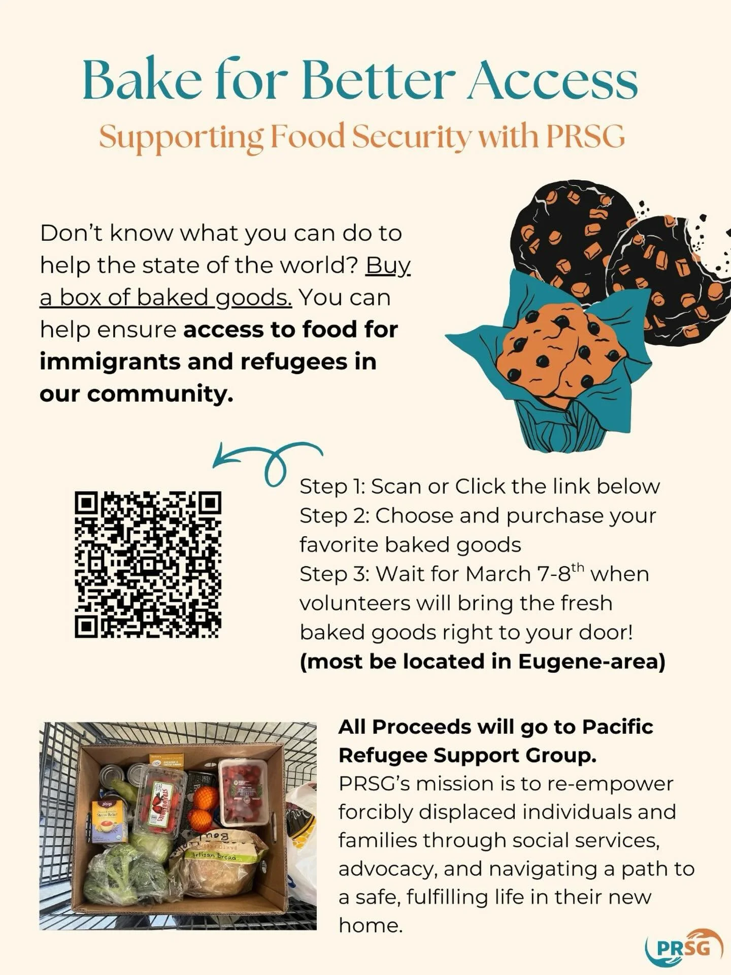 Support Food Security with PRSG and Bake for Better Access 🍪🥐🥨

The amazing @uoregon students in &ldquo;The People of Oregon: Immigrants, Refugees, and Society&rdquo; course are fundraising for PRSG! This is what community care looks like. Thank y