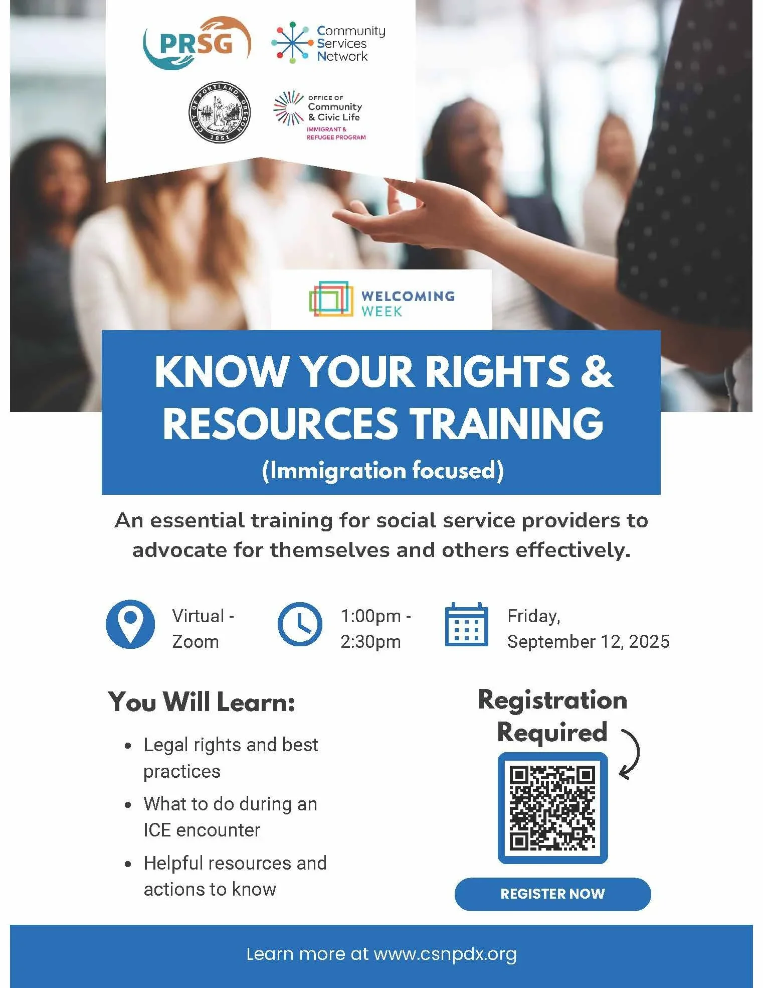 Virtual Know Your Rights & Resources Training (Immigration Focused)