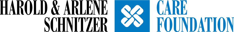 Care Foundation logo with blue text and an abstract symbol on a black background.
