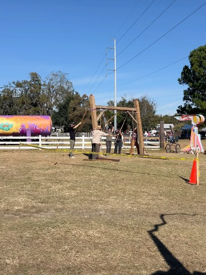 Did you guys catch Mr. Mike, Professor @katiefitzhugh and @savannahtech historic preservation students doing their old world timber framing demo at Dairy Daze Fall Music Fest? It was a great demonstration and we&rsquo;re thankful for them sharing the