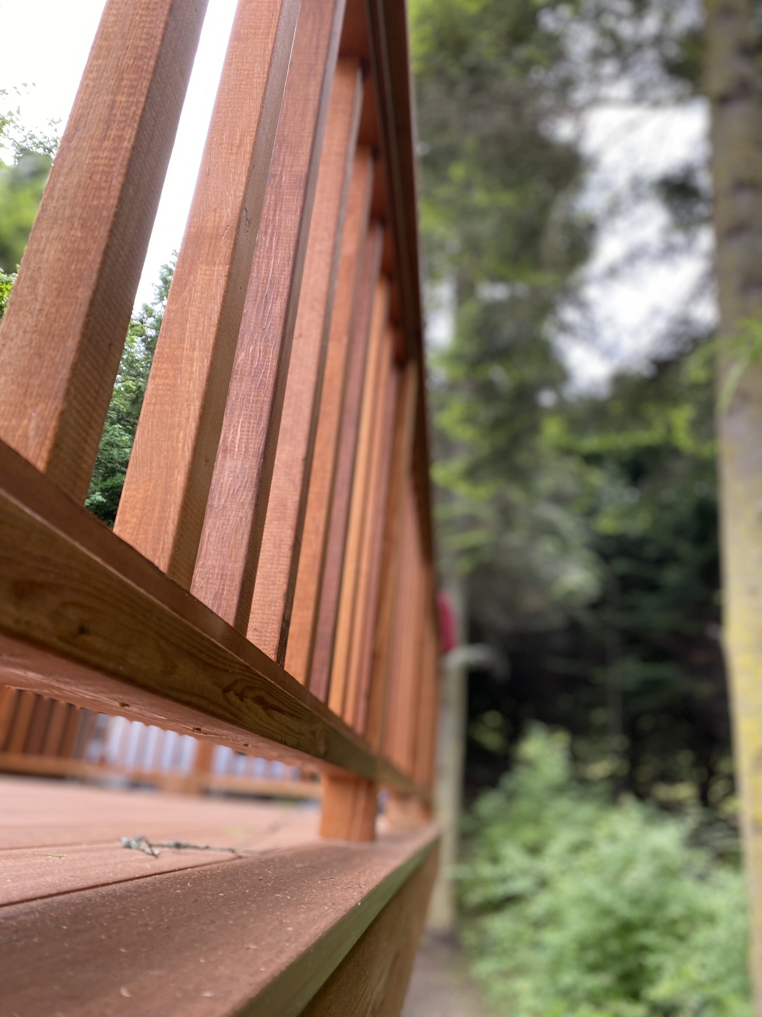Cedar railing and Azek decking on deck rebuild and improvement for luxury high-end remodel in Port Ludlow