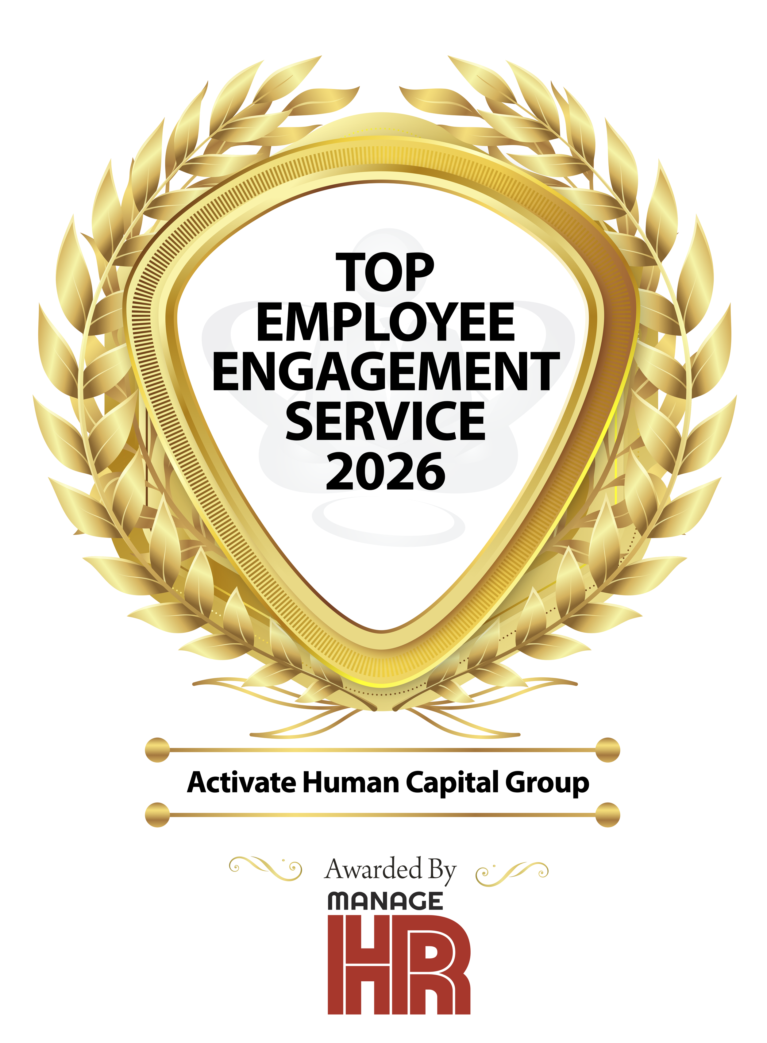 a gold wreath around top employee engagement service 2026