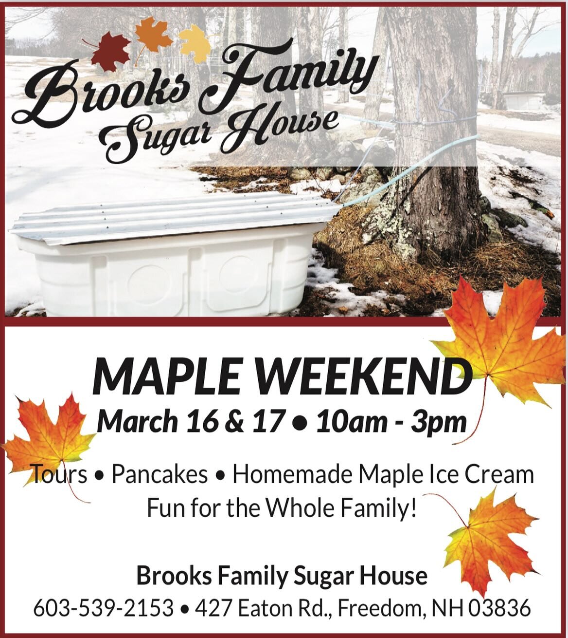 Maple Weekend is this weekend and we are beyond excited to see everyone! When you are out and about this weekend make sure to stop into the surrounding local sugar houses in our area. @machillmaple @turkeystreetmaples @ymrsugarhouse @mooneyhillmaples