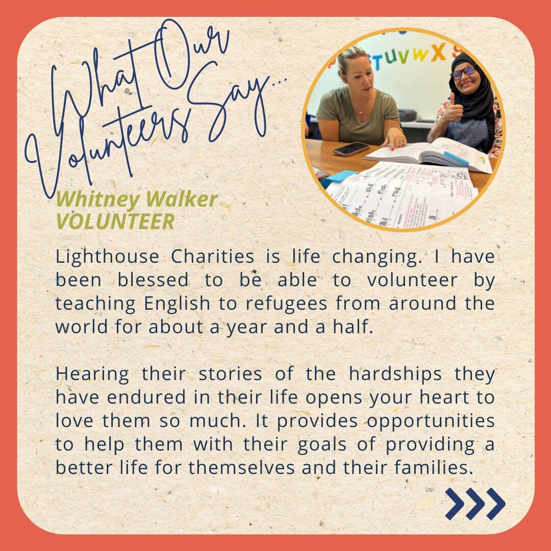 We simply cannot thank our volunteers enough for their service and sacrifice on behalf of our clients and their families. 

Thank you, Whitney, for all you have done for us!

To learn more about volunteer opportunities, please visit www.lighthousecha