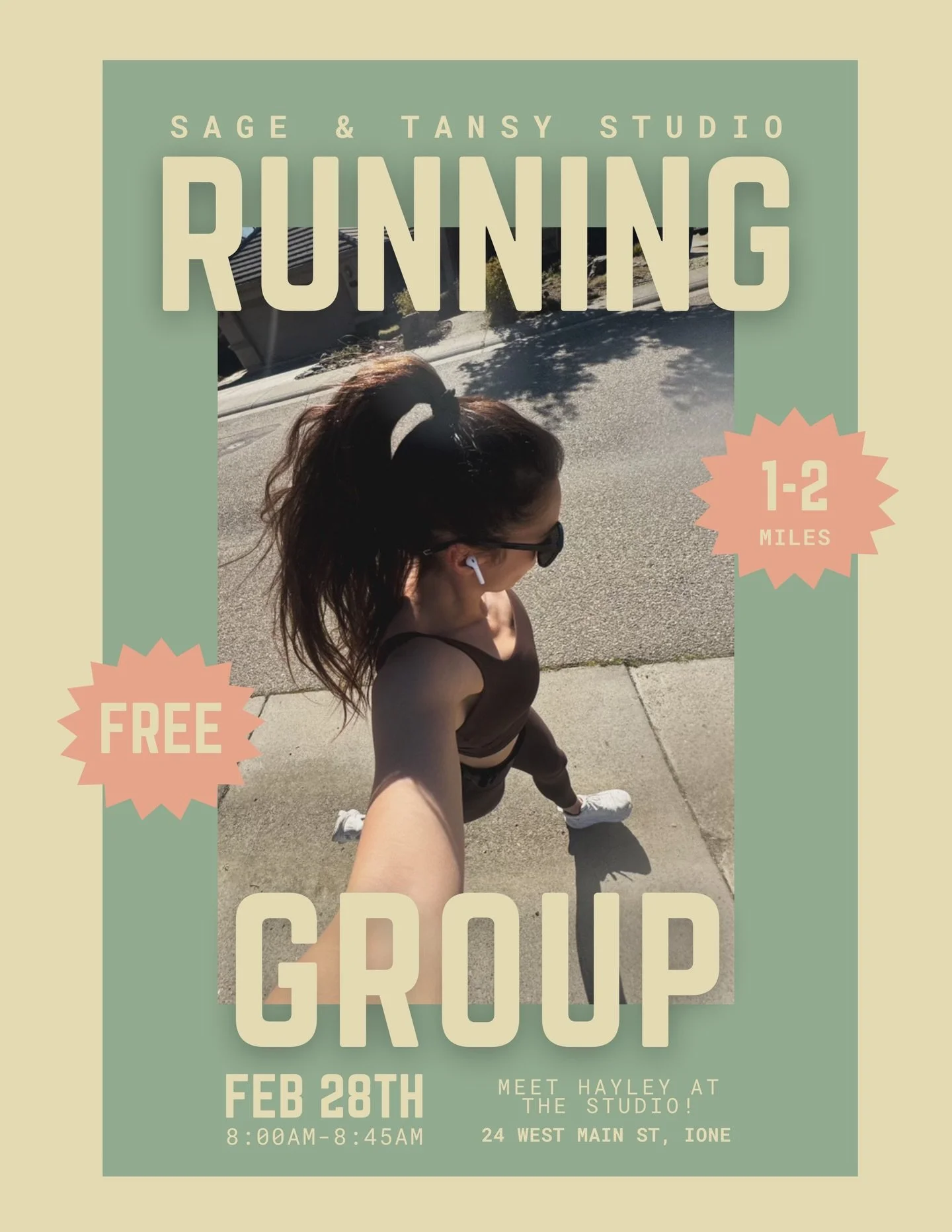 Pop-Up Alert! 🏃🏻&zwj;♀️ We love our Walking Group, but we heard some of you would like a quicker pace. If that&rsquo;s you, join Hayley for a supportive, motivating and fun 1-2 mile jog/run through town! Meet us at the studio on Saturday, February 