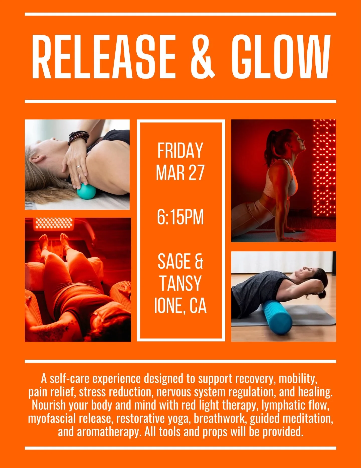 Join us Friday, March 27th for an evening of restorative self-care to reset your body and mind. ☀️ Limited spots available&mdash;register at sageandtansy.com