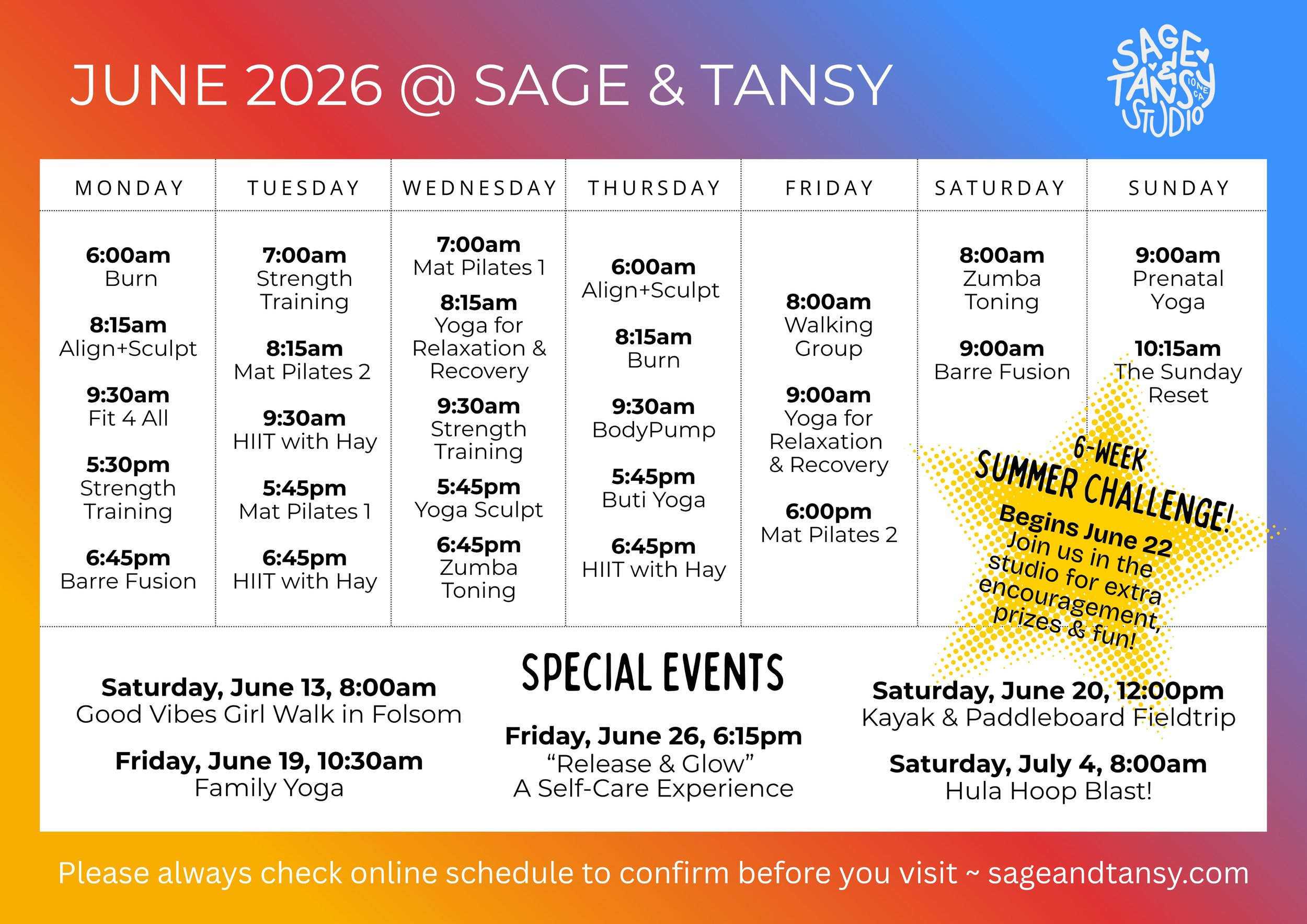 Our friends said they&rsquo;d like more morning classes&hellip;ask and you shall receive! 🙌🏼 And we&rsquo;re going to have so much fun with that Summer Challenge! 🌟 See you in June! 🧡
